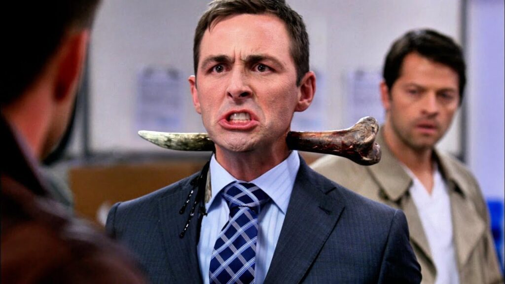 Supernatural S7P10 | Dean Kills a Demon with a Bone Blade While Castiel Watches in Shock