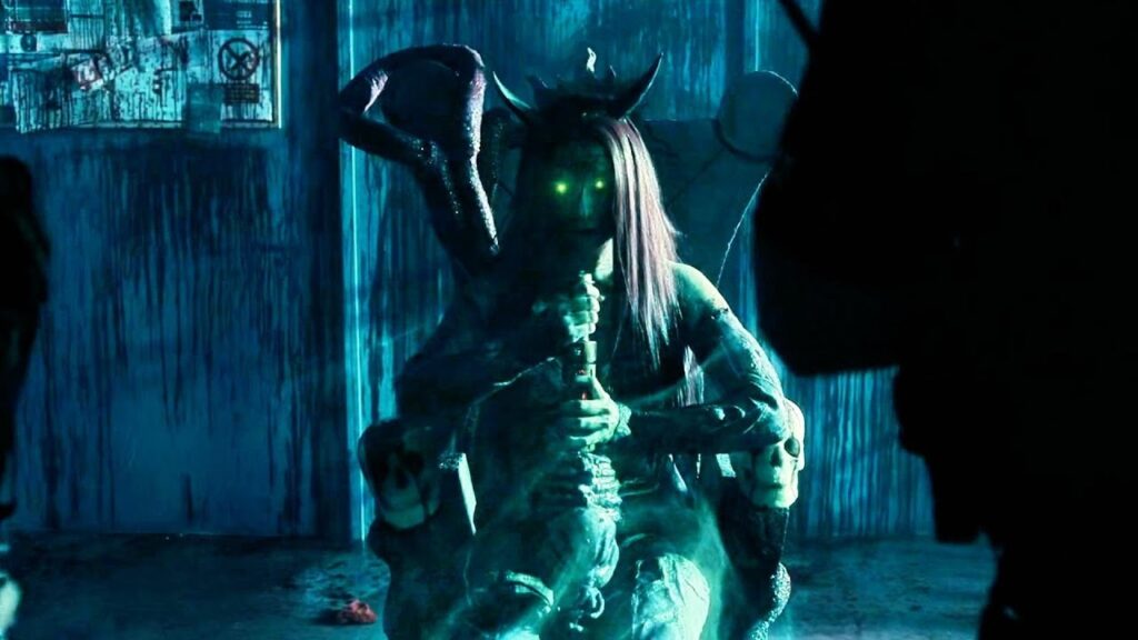 A woman summons an ancient horror that turns a police station into hell on Earth