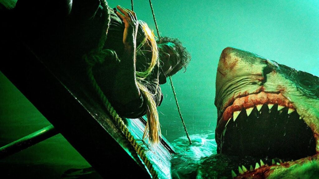 Beast of War: A Soldier Comes Face-to-Face With a Giant Shark's Jaws on a Raft.